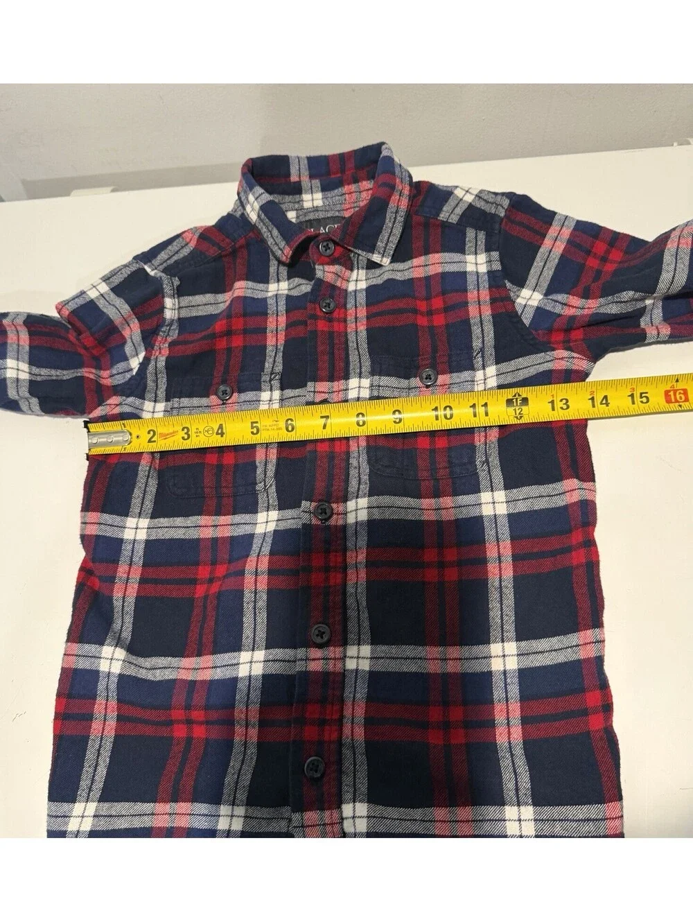 Kids Boys Place Long Sleeves  Shirt Size Medium 7/8 Plaid Multicolor